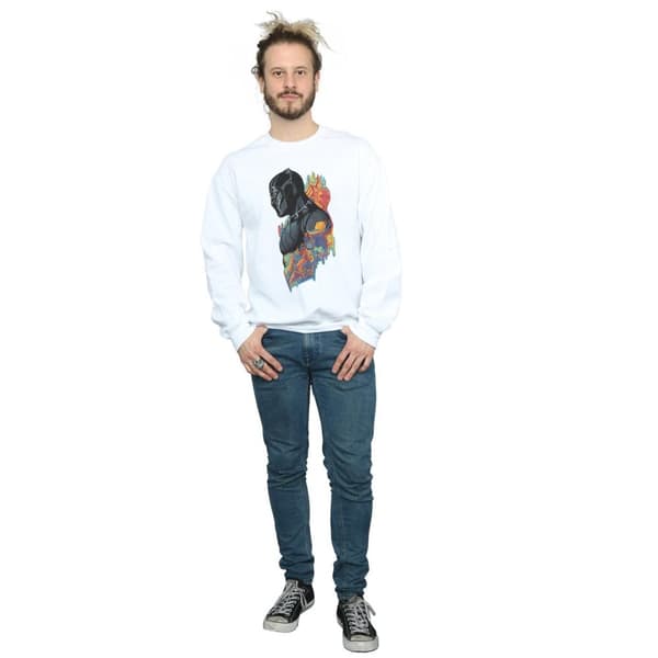 Marvel Sweatshirt med Black Panther-profil för herrar