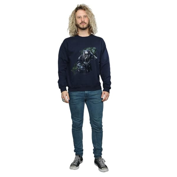 Marvel Mens Black Panther Wild Silhouette Sweatshirt