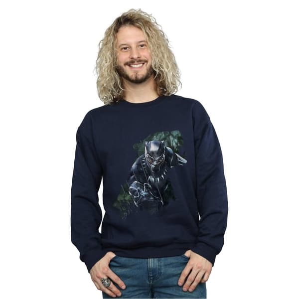 Marvel Mens Black Panther Wild Silhouette Sweatshirt