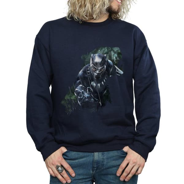 Marvel Mens Black Panther Wild Silhouette Sweatshirt