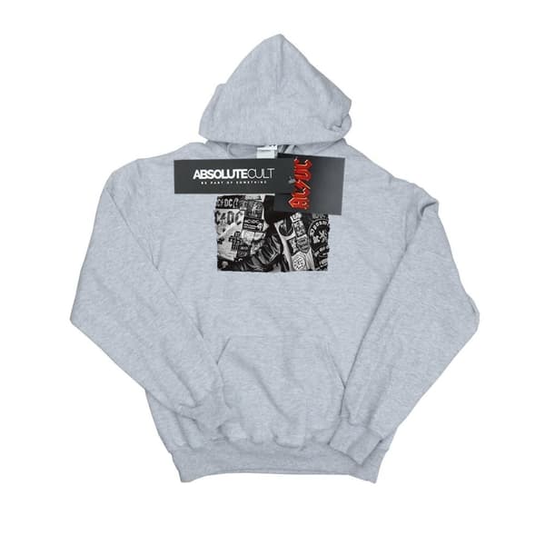 AC/DC Mens Badges And Posters Collection Hoodie Sports Grey XXL
