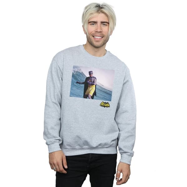 DC Comics Mens Batman TV Series Surfing Logo Sweatshirt