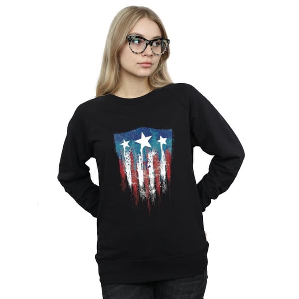 Marvel Sweatshirt med Captain America-flagga och sköld - dam/dam