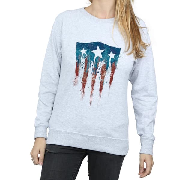 Marvel Sweatshirt med Captain America-flagga och sköld - dam/dam