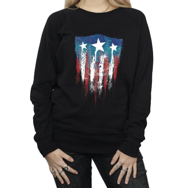 Marvel Sweatshirt med Captain America-flagga och sköld - dam/dam