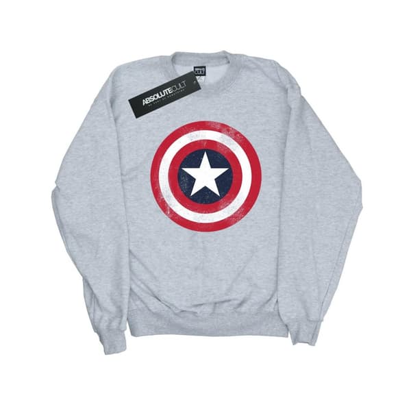 Marvel Girls Captain America Distressed Shield Sweatshirt