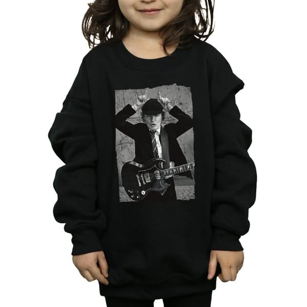 AC/DC Girls Angus Young Distressed Photo Sweatshirt