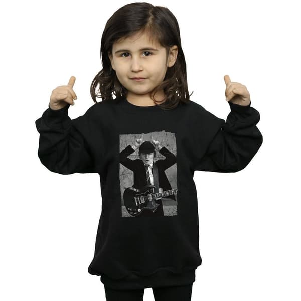 AC/DC Girls Angus Young Distressed Photo Sweatshirt