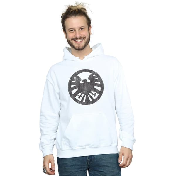 Marvel Mens Agents Of SHIELD Distressed Logo Hoodie