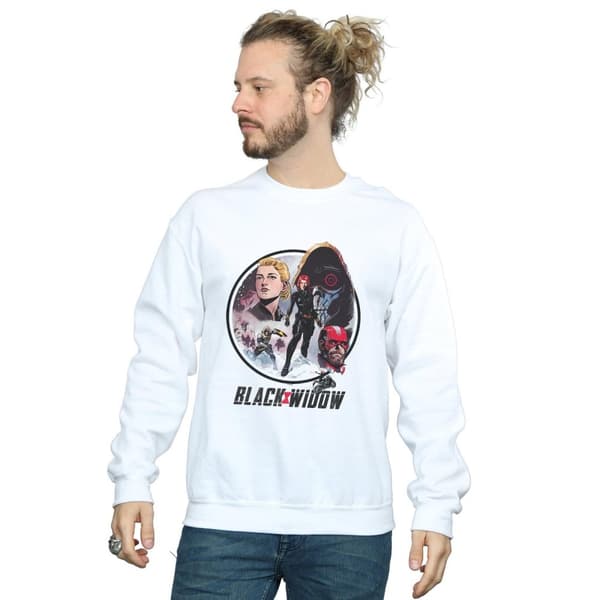 Marvel Mens Black Widow Movie Vintage Circle Sweatshirt
