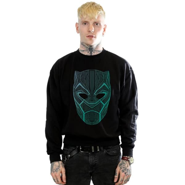 Marvel Mens Black Panther Tribal Mask Sweatshirt