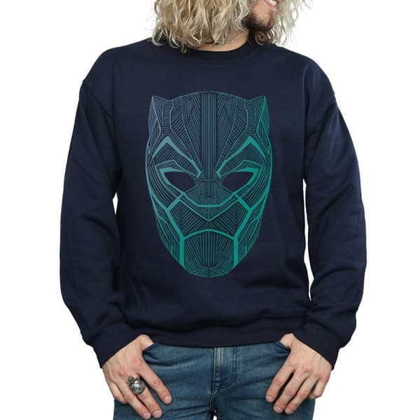Marvel Mens Black Panther Tribal Mask Sweatshirt