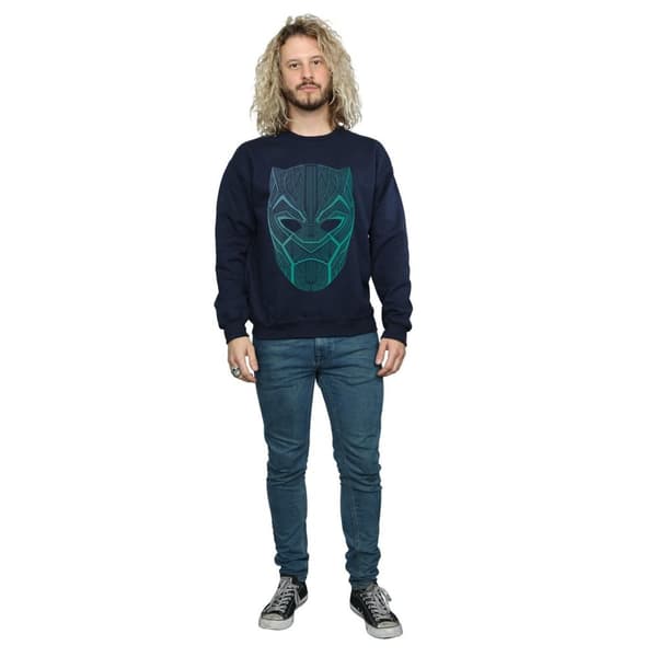 Marvel Mens Black Panther Tribal Mask Sweatshirt