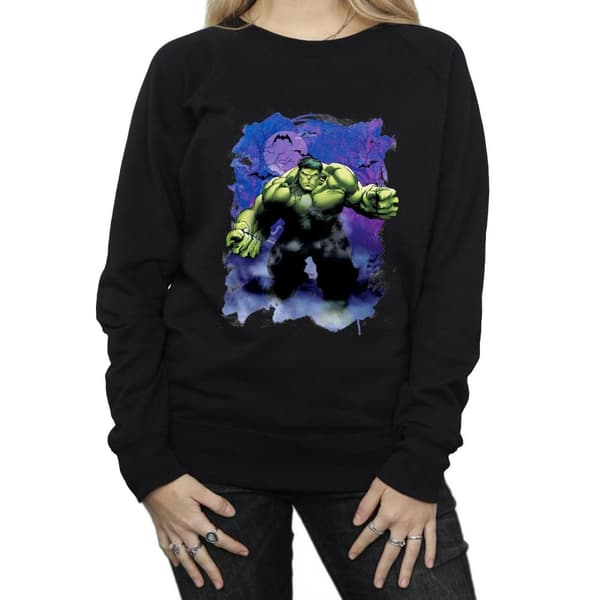 Marvel Womens/Ladies Hulk Halloween Spooky Forest Sweatshirt