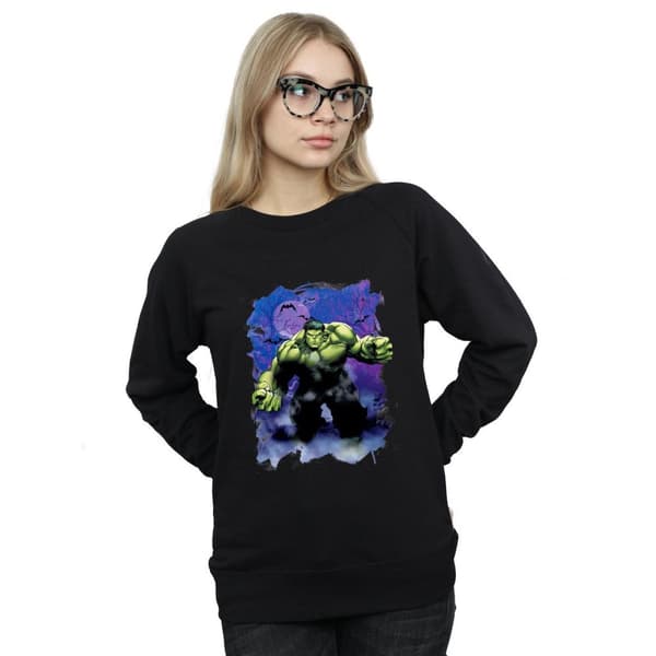 Marvel Womens/Ladies Hulk Halloween Spooky Forest Sweatshirt