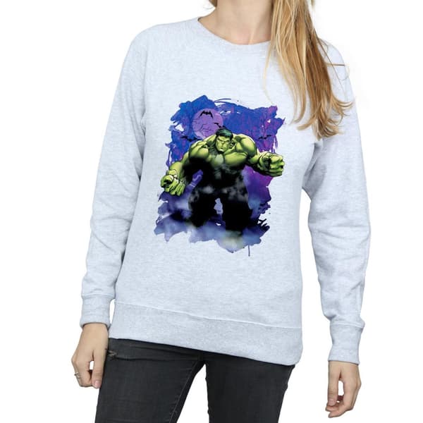 Marvel Womens/Ladies Hulk Halloween Spooky Forest Sweatshirt