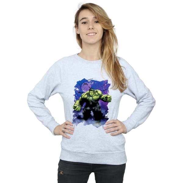 Marvel Womens/Ladies Hulk Halloween Spooky Forest Sweatshirt