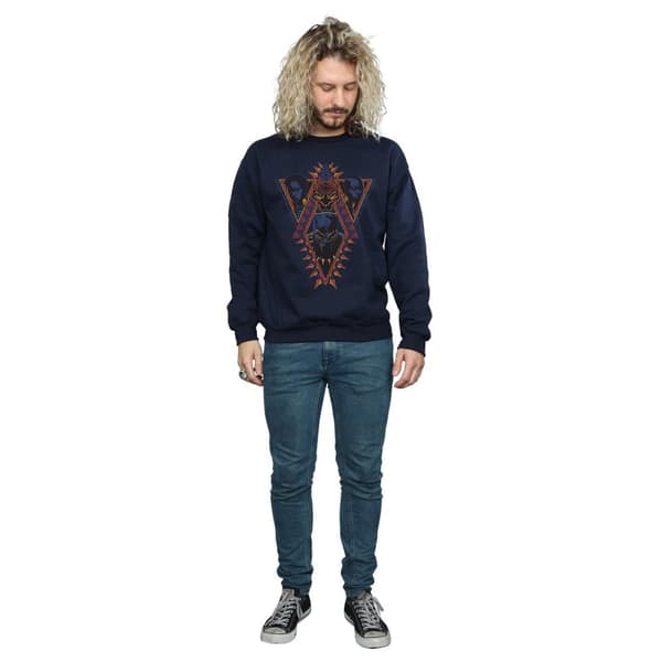 Marvel Mens Black Panther Tribal Heads Sweatshirt