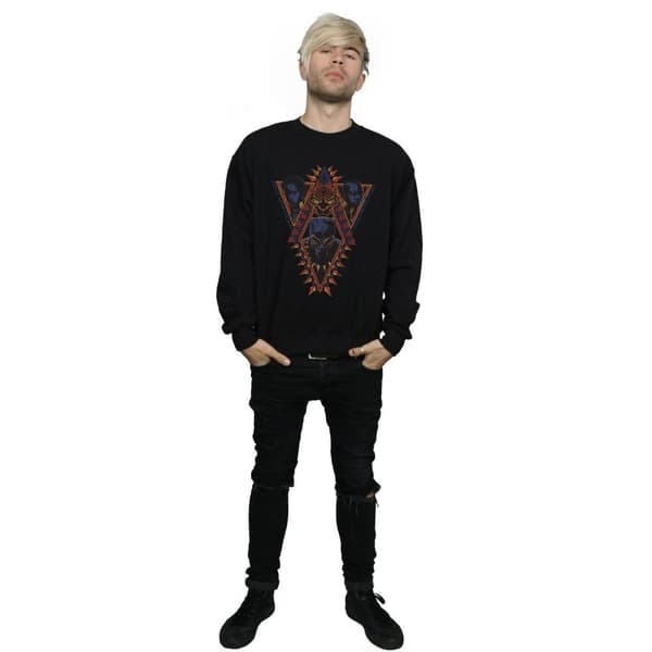 Marvel Mens Black Panther Tribal Heads Sweatshirt