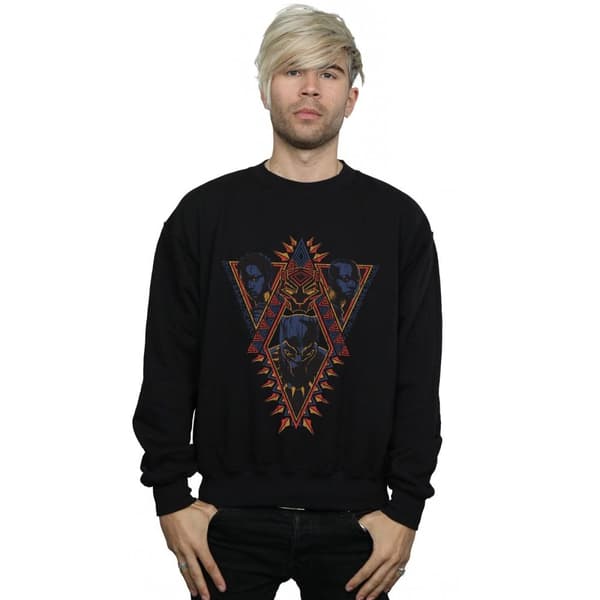 Marvel Mens Black Panther Tribal Heads Sweatshirt