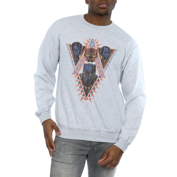 Marvel Mens Black Panther Tribal Heads Sweatshirt