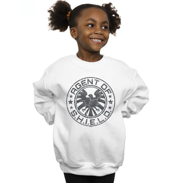 Marvel Girls Avengers Shield Beaten Circle Sweatshirt