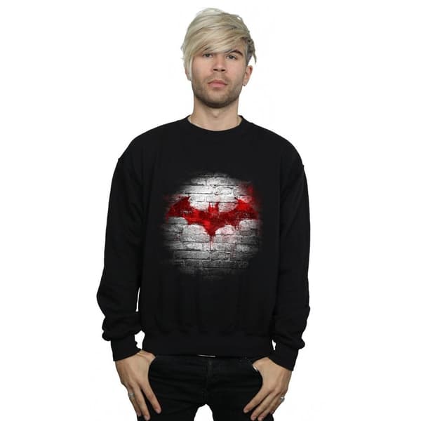 DC Comics Mens Batman Logo Wall Sweatshirt