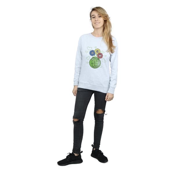 Marvel Womens/Ladies Hulk Flower Fist Sweatshirt
