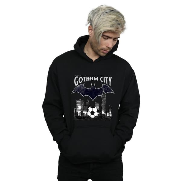 DC Comics Mens Batman Football Gotham City Hoodie