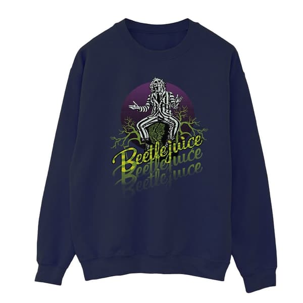 Beetlejuice Mens Purple Circle Sweatshirt