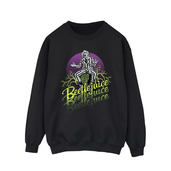 Beetlejuice Mens Purple Circle Sweatshirt