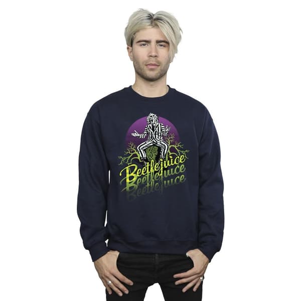 Beetlejuice Mens Purple Circle Sweatshirt