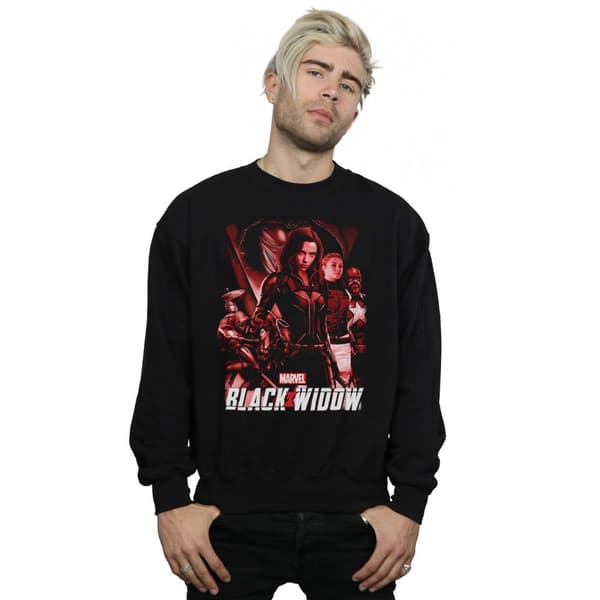 Marvel Mens Black Widow Movie Red Group Sweatshirt