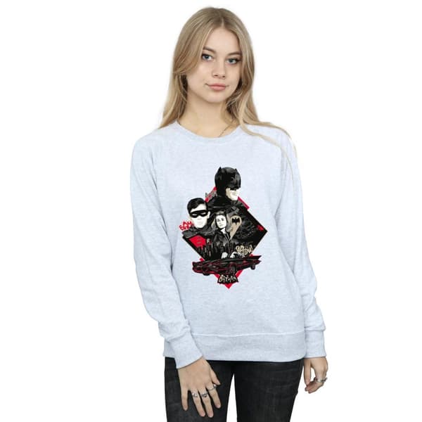 DC Comics Womens/Ladies Batman TV Series Character Skyline Sweatshirt