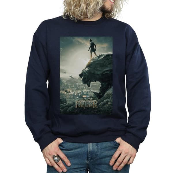 Marvel Mens Black Panther Poster Sweatshirt