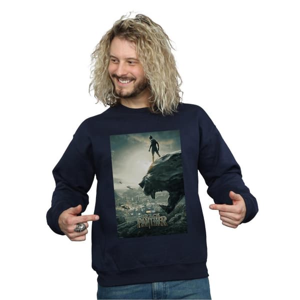 Marvel Mens Black Panther Poster Sweatshirt