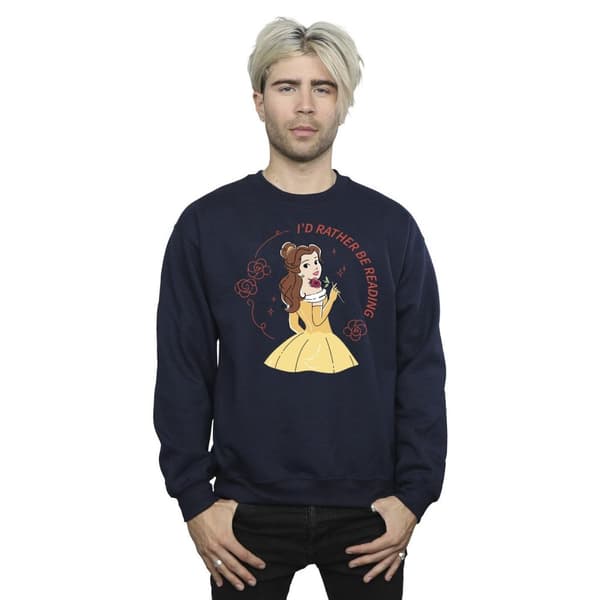 Disney Mens Beauty And The Beast I´d Rather Be Reading Sweatshirt