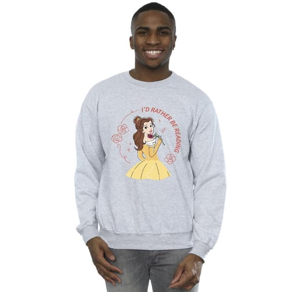 Disney Mens Beauty And The Beast I´d Rather Be Reading Sweatshirt