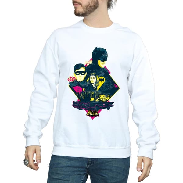 DC Comics Mens Batman TV Series Character Pop Art Sweatshirt