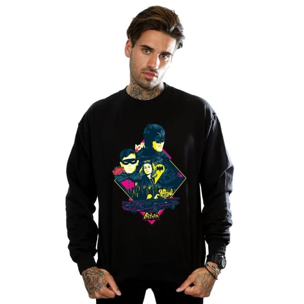 DC Comics Mens Batman TV Series Character Pop Art Sweatshirt