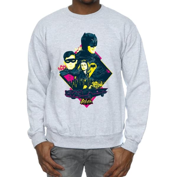 DC Comics Mens Batman TV Series Character Pop Art Sweatshirt