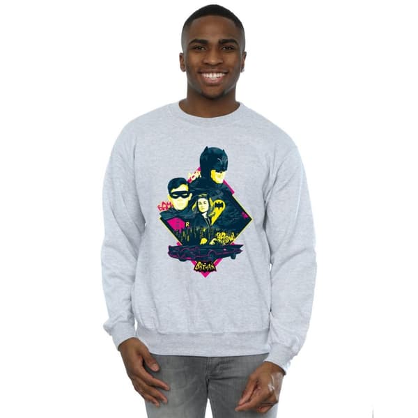 DC Comics Mens Batman TV Series Character Pop Art Sweatshirt