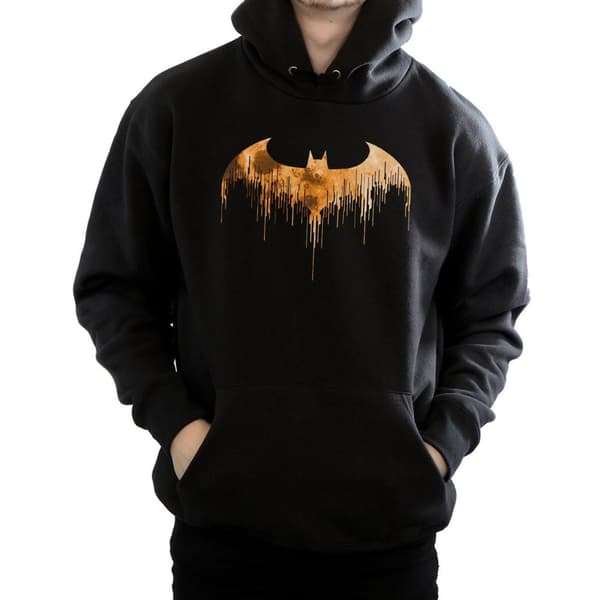 DC Comics Mens Batman Arkham Knight Halloween Moon Logo Fill Hoodie