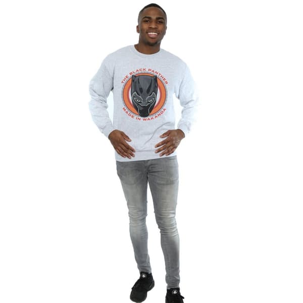 Marvel Mens Black Panther Made in Wakanda Röd Sweatshirt
