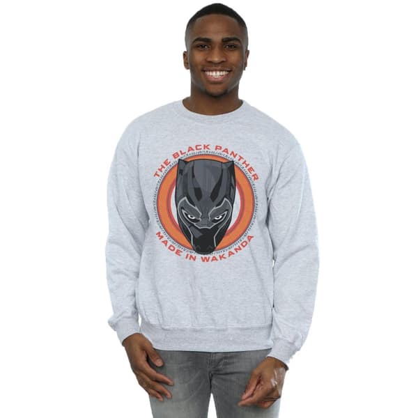 Marvel Mens Black Panther Made in Wakanda Röd Sweatshirt