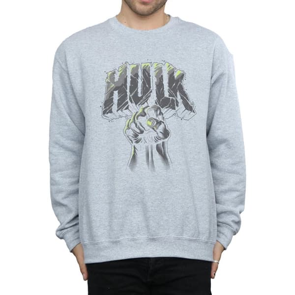 Marvel Mens Hulk Punch Logo Sweatshirt