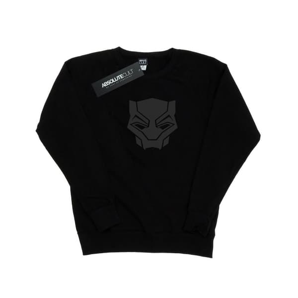 Marvel Dam/Tjej Svart Panther Svart På Svart Sweatshirt Black L