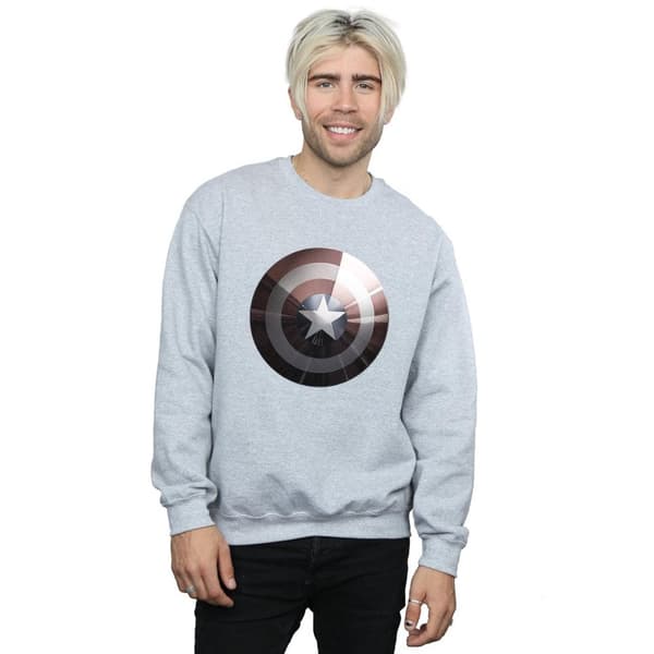 Marvel Mens Captain America Shield Shiny Sweatshirt