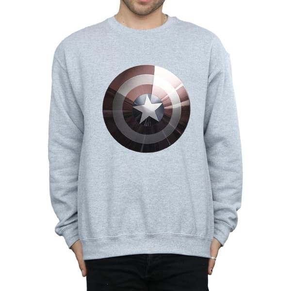 Marvel Mens Captain America Shield Shiny Sweatshirt