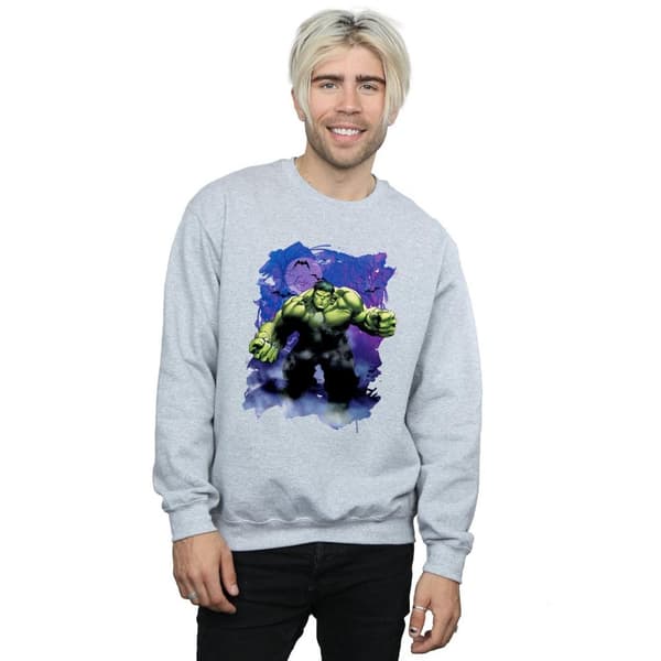 Marvel Mens Hulk Halloween Spooky Forest Sweatshirt